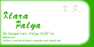klara palya business card